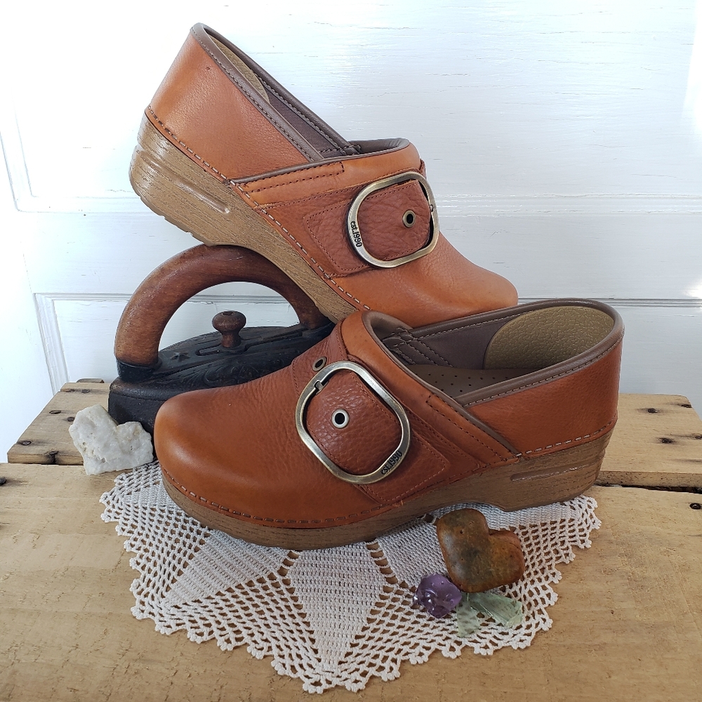🌿FLASH🌟SALE🌿Tan Dansko Pro Pearson Honey Clogs Tumbled Buckle Boho Prairie ♡ - Picture 14 of 14